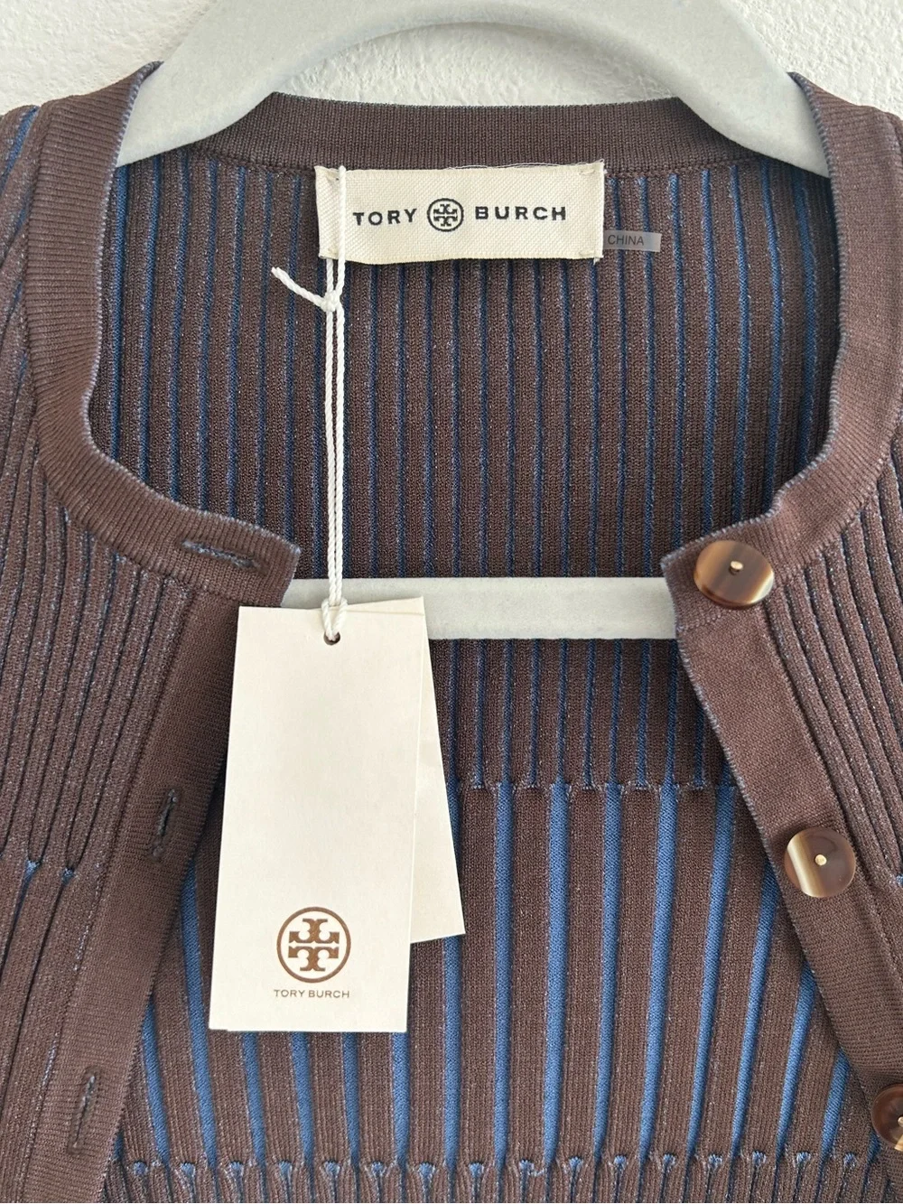 Tory Burch Shrunken Ribbed Cardigan NEW